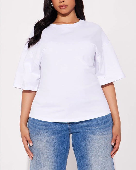 T-Shirts Løs Drop Skulder Bag Lynlås