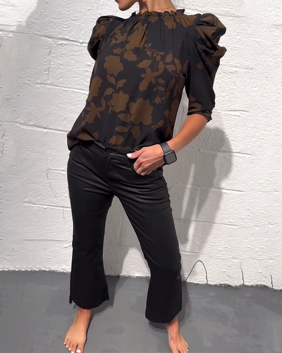 Bluse Puffærme Rynke