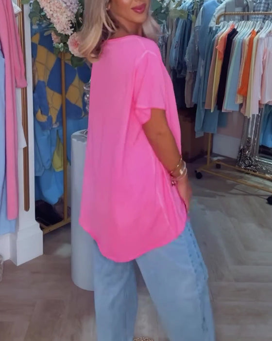 T-shirt Blonde Splejset Kort Ærme