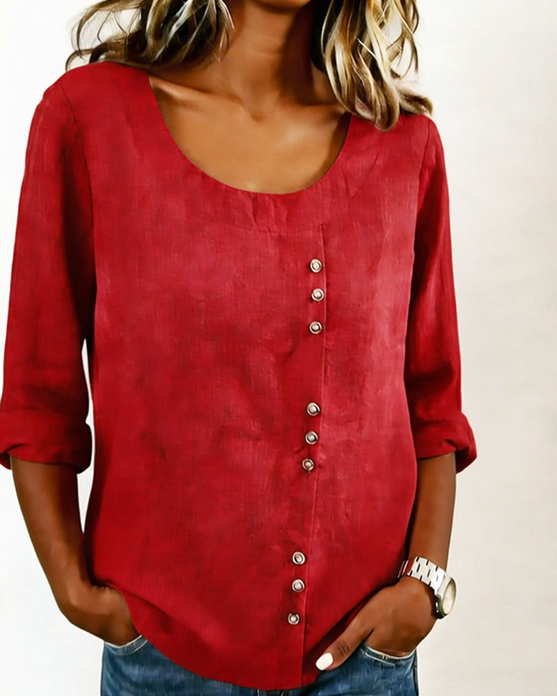 Top Rund Hals Langærme