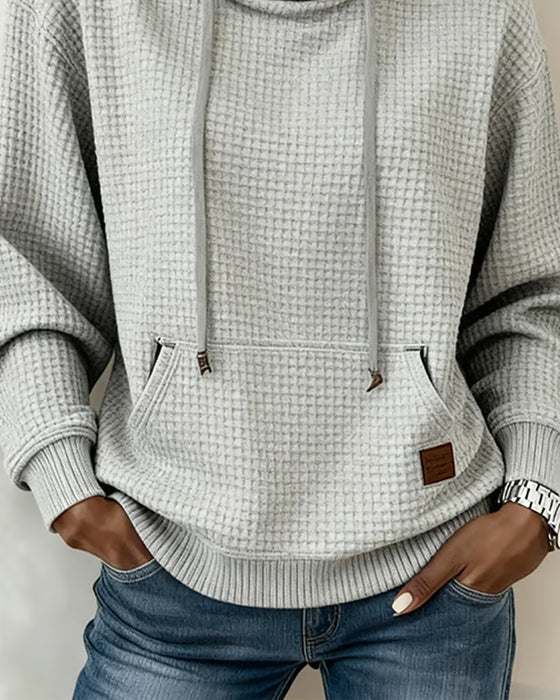 Sweatshirt Hætte Snor Vaffel