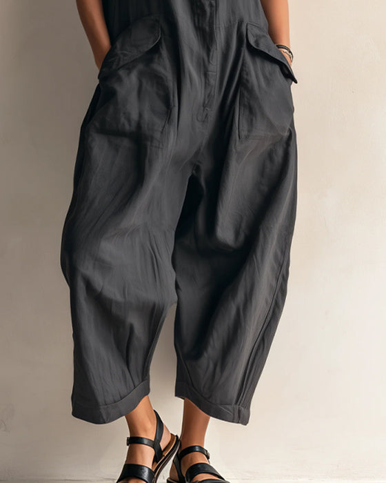 Jumpsuit Slag Ærmeløs Lomme Cargo
