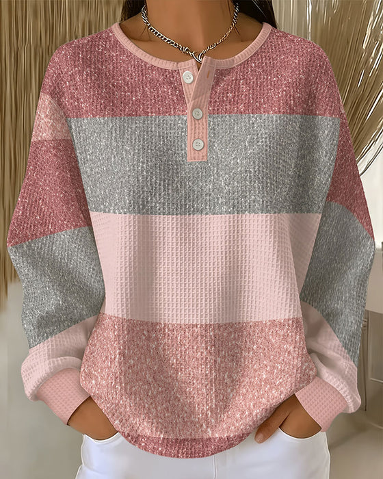 Sweatshirt Knap Rund Hals Farveblok