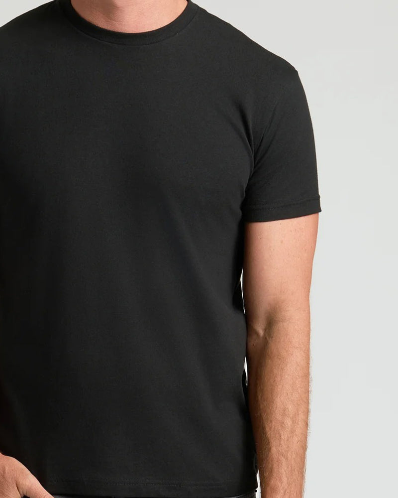 Top Herre Ensfarvet Kort Ærme