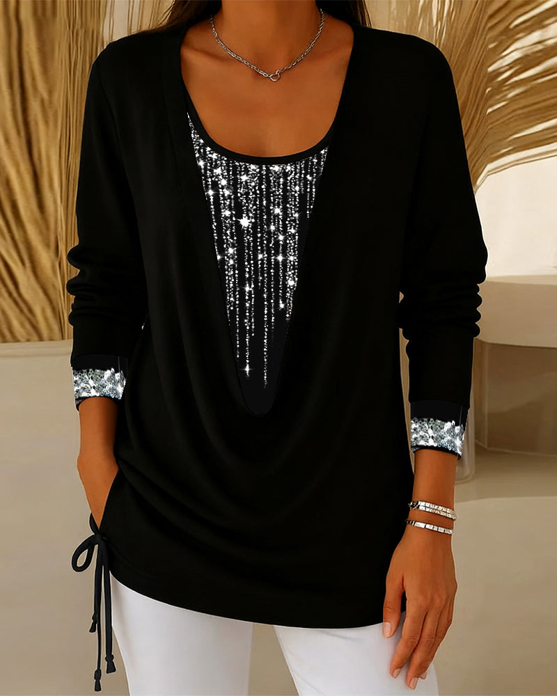 Top Drop Krave Fin Glitter Falsk To-Delt