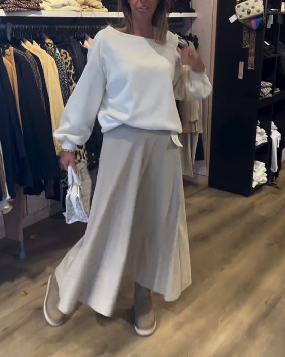 Sweatshirt i løs pasform med bare skuldre