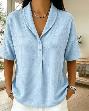 T-Shirt Vaffel Henry Ensfarvet
