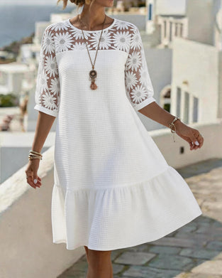 Kjole Daisy Patchwork Vaffel