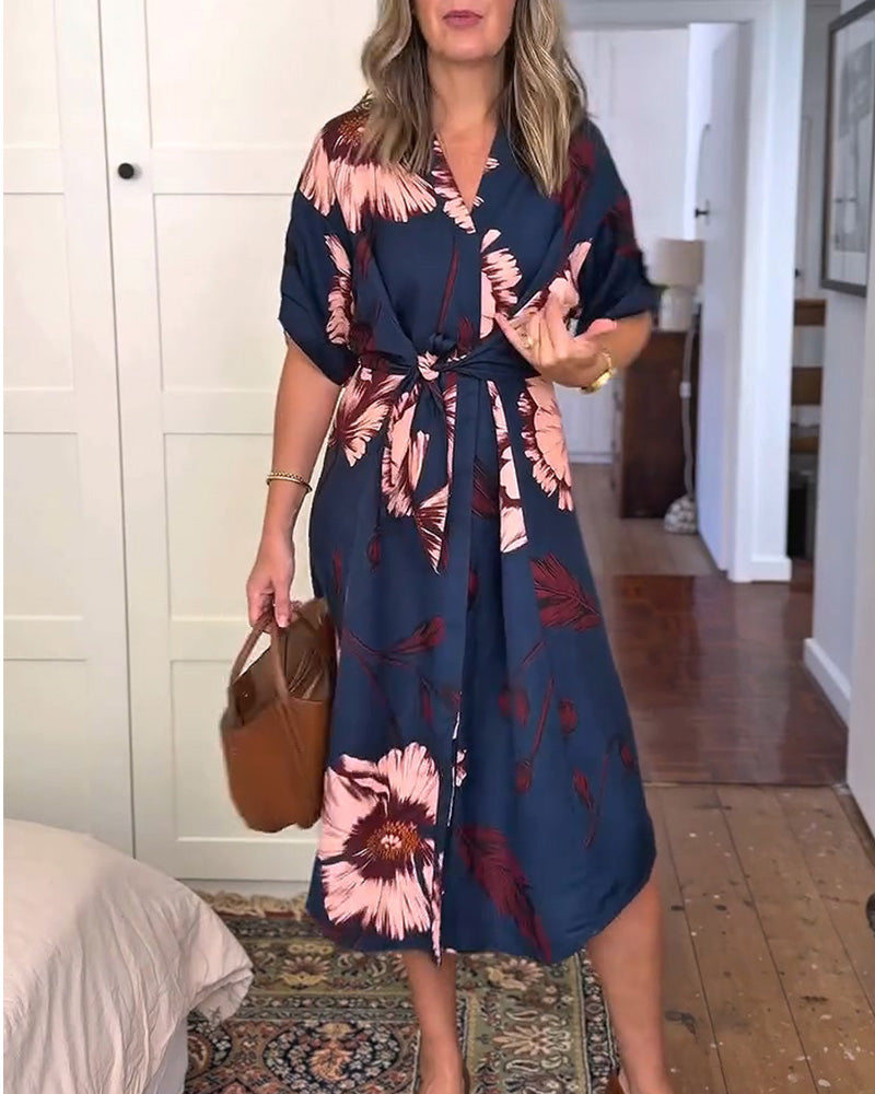 Kjole Blomsterprint Skjorte