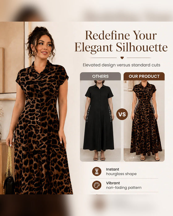 Kjole Afslappet Leopard Maxi
