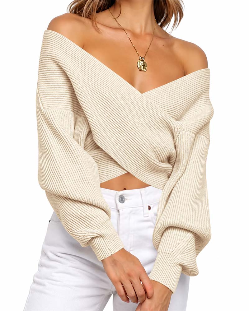 Trøje Kryds Off-Shoulder Kort