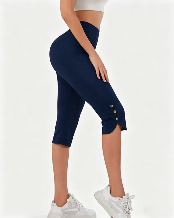 Leggings Ensfarvet Slim-Fit Afkortet