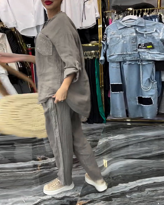 Jakkesæt Ståkrave Lomme Afslappet