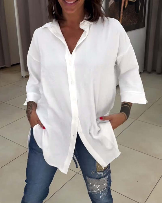 Hvid skjorte i overdimensioneret pasform