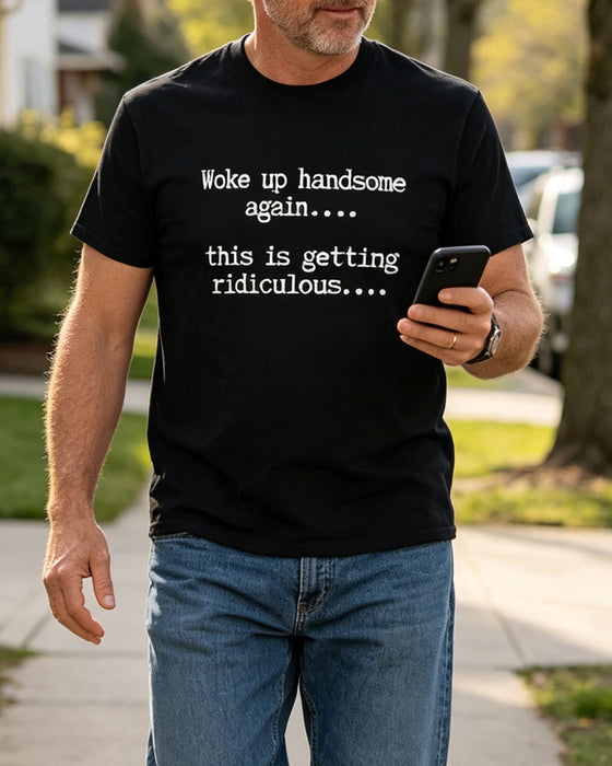 Herre T-Shirt Bogstav Tryk Rund Hals