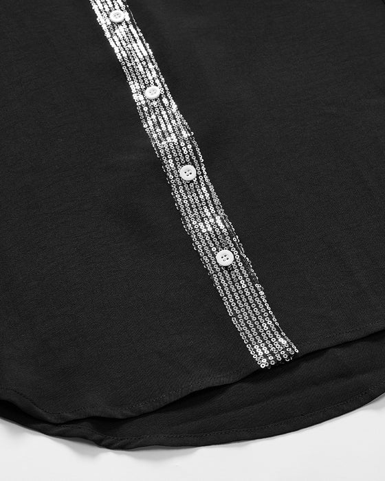 Afslappet top med pailletter