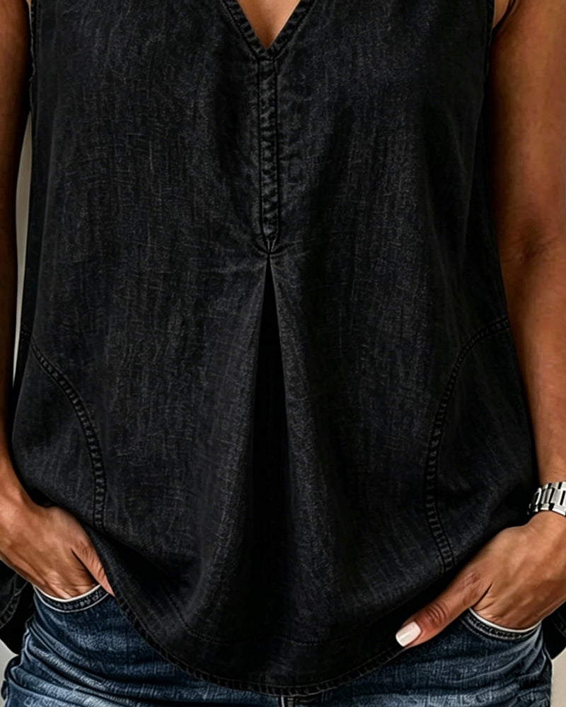 Tank Top V-Hals Denim