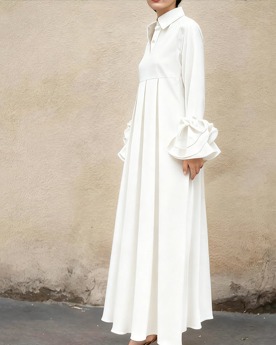 Kjole Mode Skjortekrave Udvidet