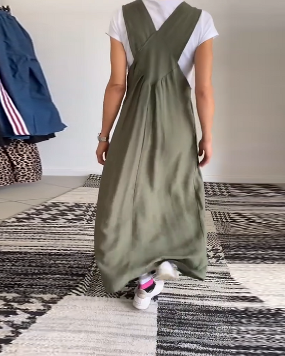 Kjole afslappet ensfarvet hofteholder