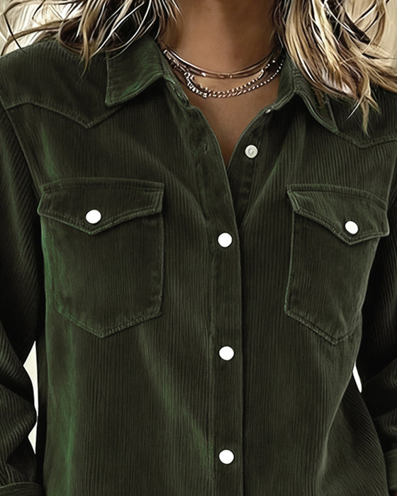 Langærmet Skjorte Med Revers Og Knaphul