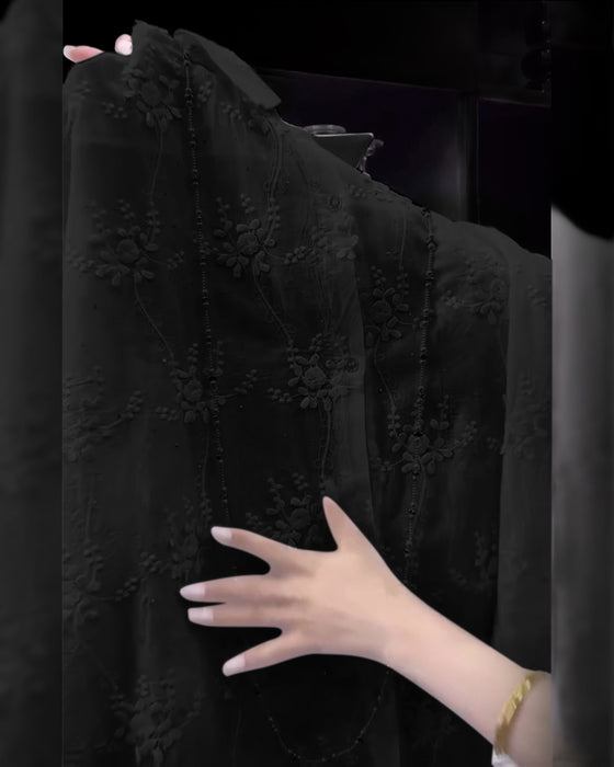 Skjorte Ensfarvet Broderet Drop Skulder