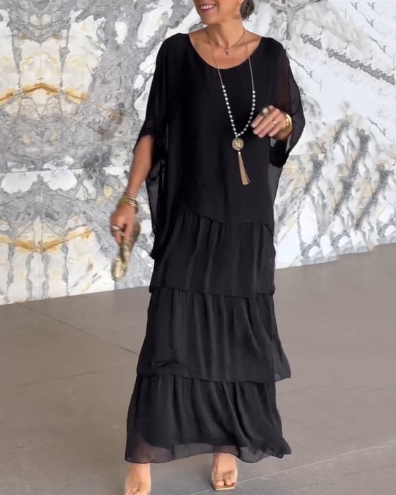 Lagopdelt kjole i løs pasform