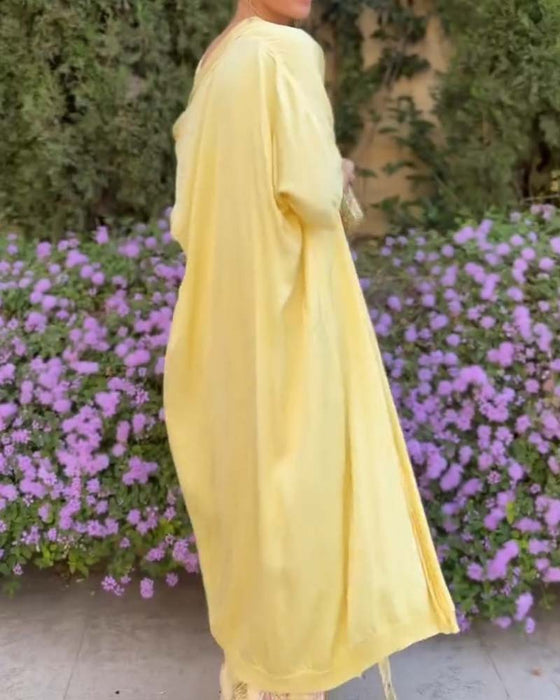 Sæt Ærmeløs Maxi Kjole + Matchende Cardigan