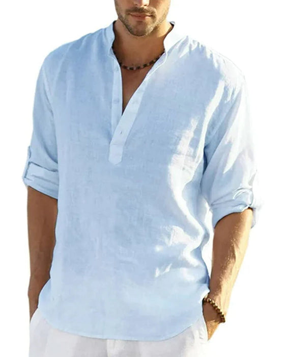 Herreskjorte i bomuld og hør