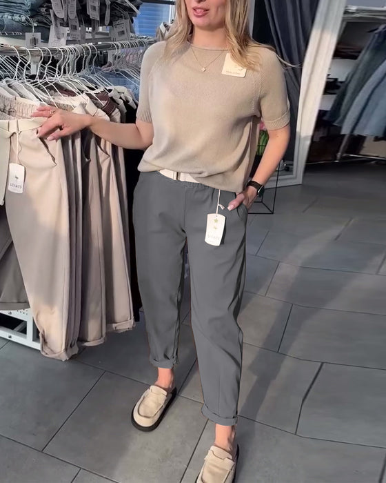 Bukser Ensfarvet Afslappet Lige