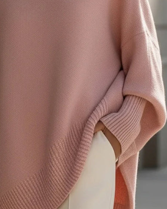 Pullover Rund Hals Løstsiddende Midjer