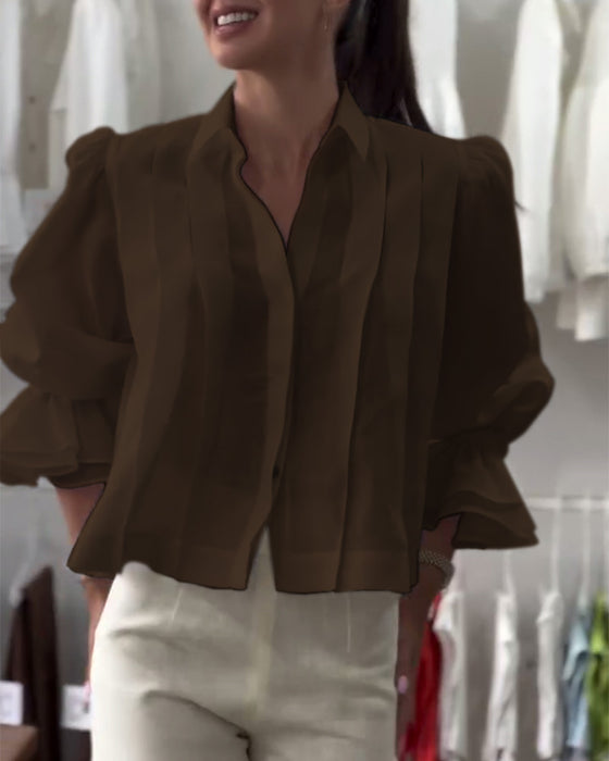 Bluse Puffærme Ruffle