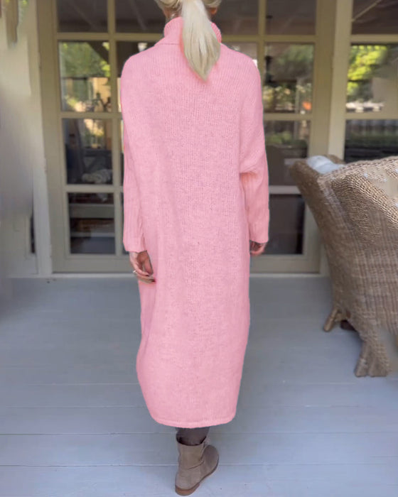 Lang pullover med høj hals