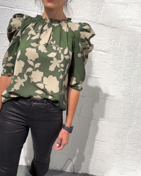 Bluse Puffærme Rynke