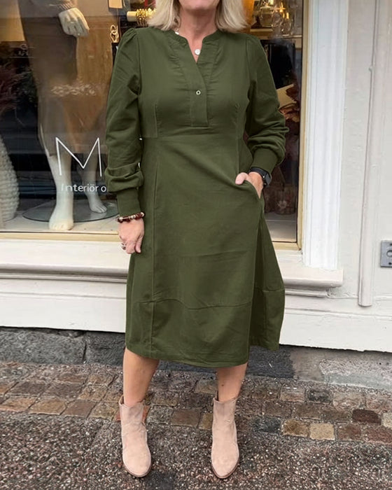 Kjole afslappet retro med lange ærmer