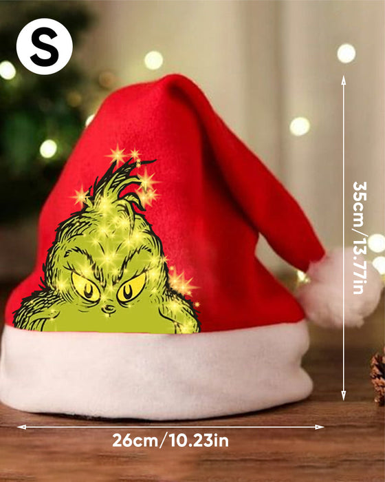 Unisex plys nissehue med Grinch-motiv