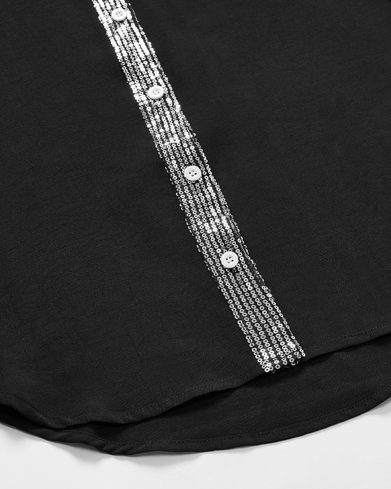 Afslappet top med pailletter