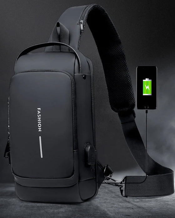 Tyverisikret brysttaske med kodelås