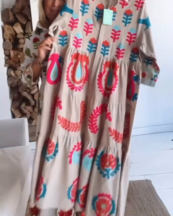 Kjole Blomstret Grafisk Print