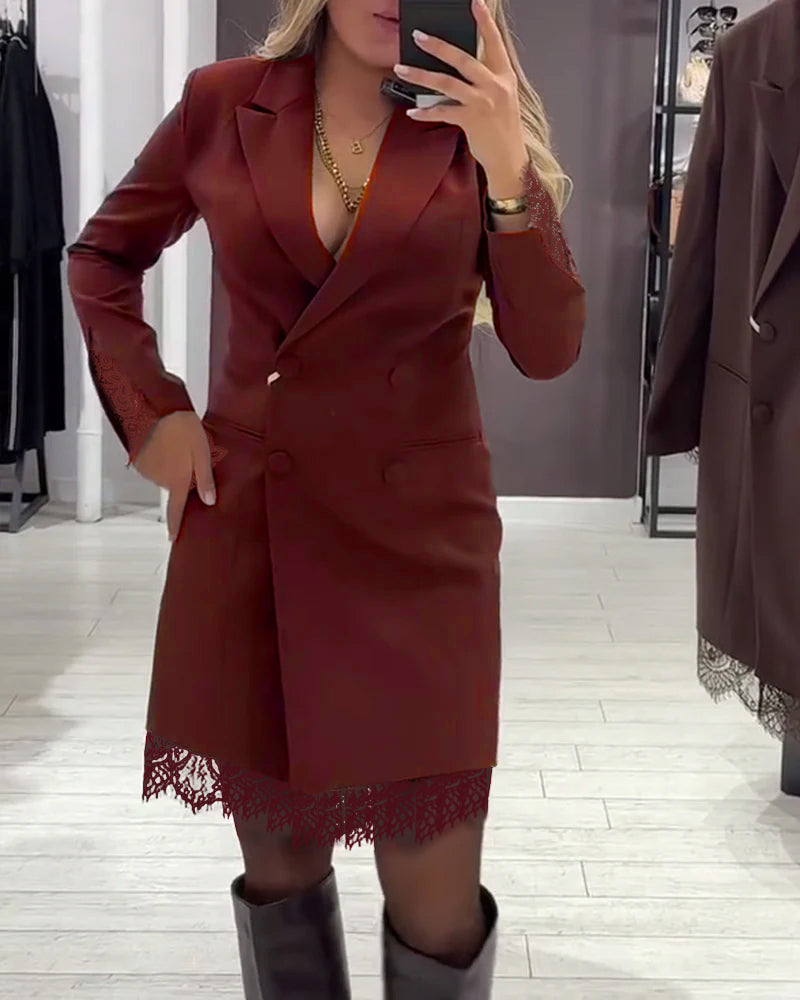 Kjole Med V-Hals Og Indslag Til Arbejde