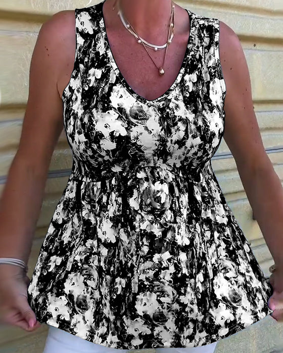 Tanktop Sexet Printet Ærmeløs