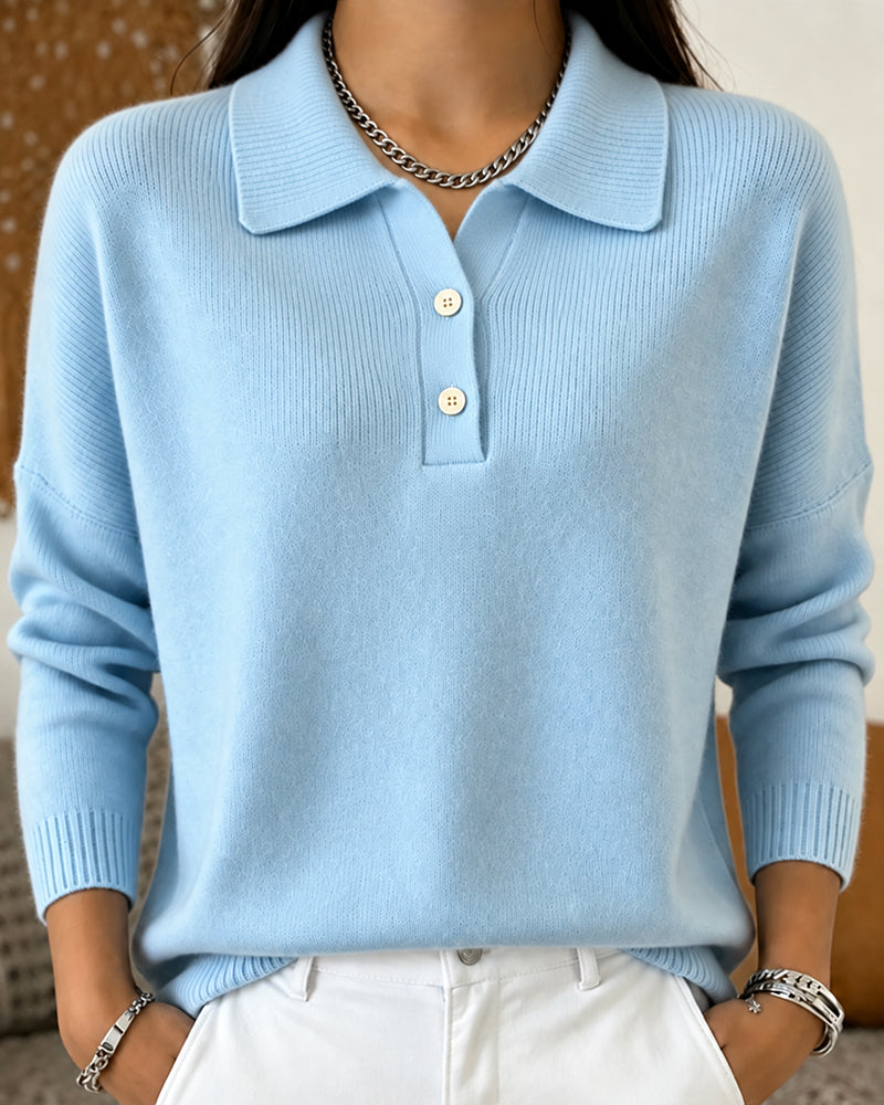 Pullover Halvknap Knap Casual