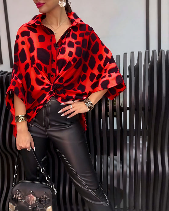 Stilfuld leopardprint skjorte