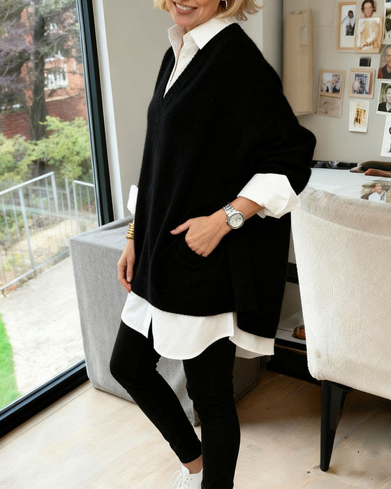 Moderigtig Løs Langærmet Sweater