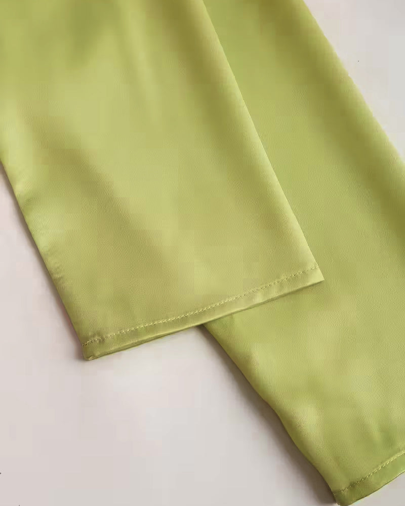 Bluse Lapel Lige Skulder Trykt