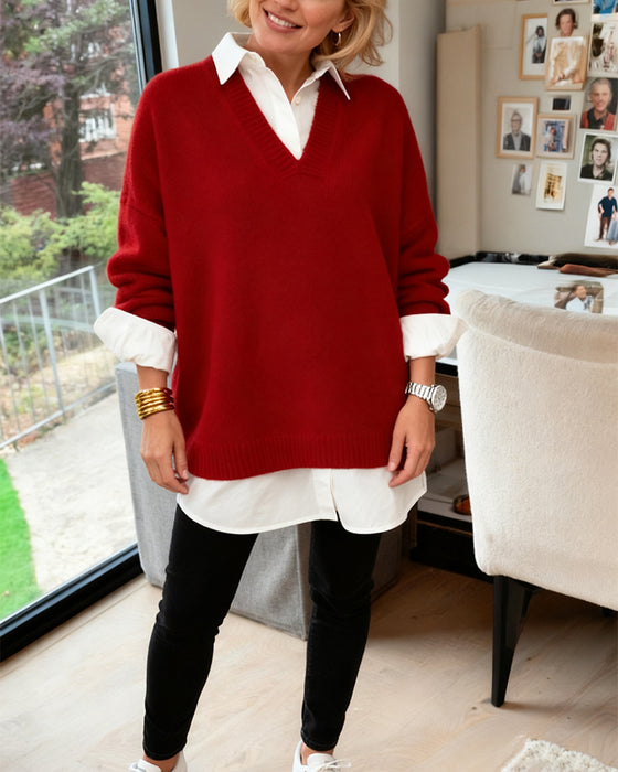 Moderigtig Løs Langærmet Sweater