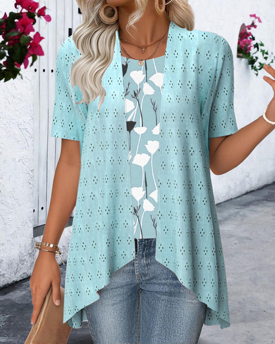 Bluse Falsk To-delt Trykt