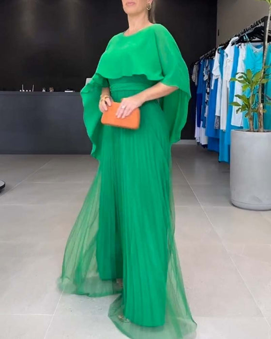 Pink maxikjole i flere lag