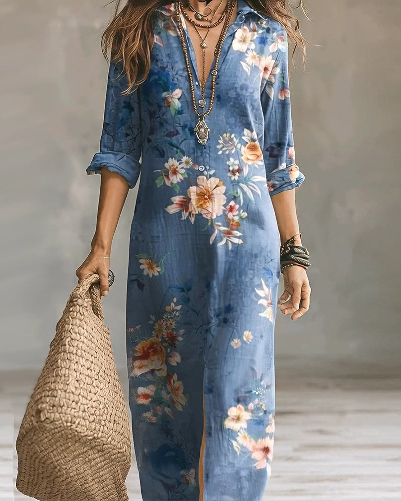 Kjole Blomstret Print Maxi