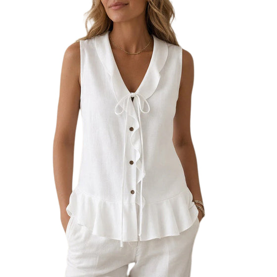 Tank Top Ruffle Slips Ærmeløs