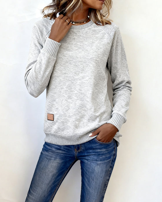 Moderne Casual Sweatshirt Med Rund Halsudskæring